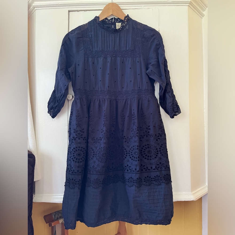Sea New York blue cotton eyelet lace dress size 0
